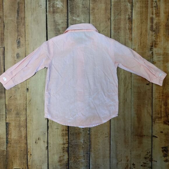 Dockers dress shirt size 12 months orange micro check Easter spring baby - Picture 4 of 5
